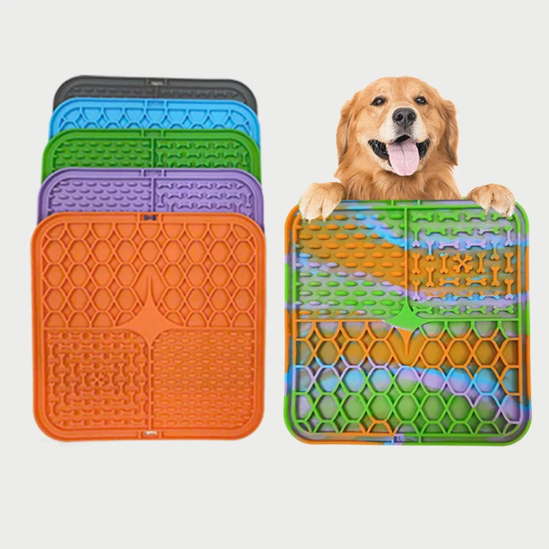 Pet Lick Silicone Mat Pet Slow Food Plate Dog Bathing Distraction Silicone Dog Sucker Food Training Dog Feeder Supplies for Dogs