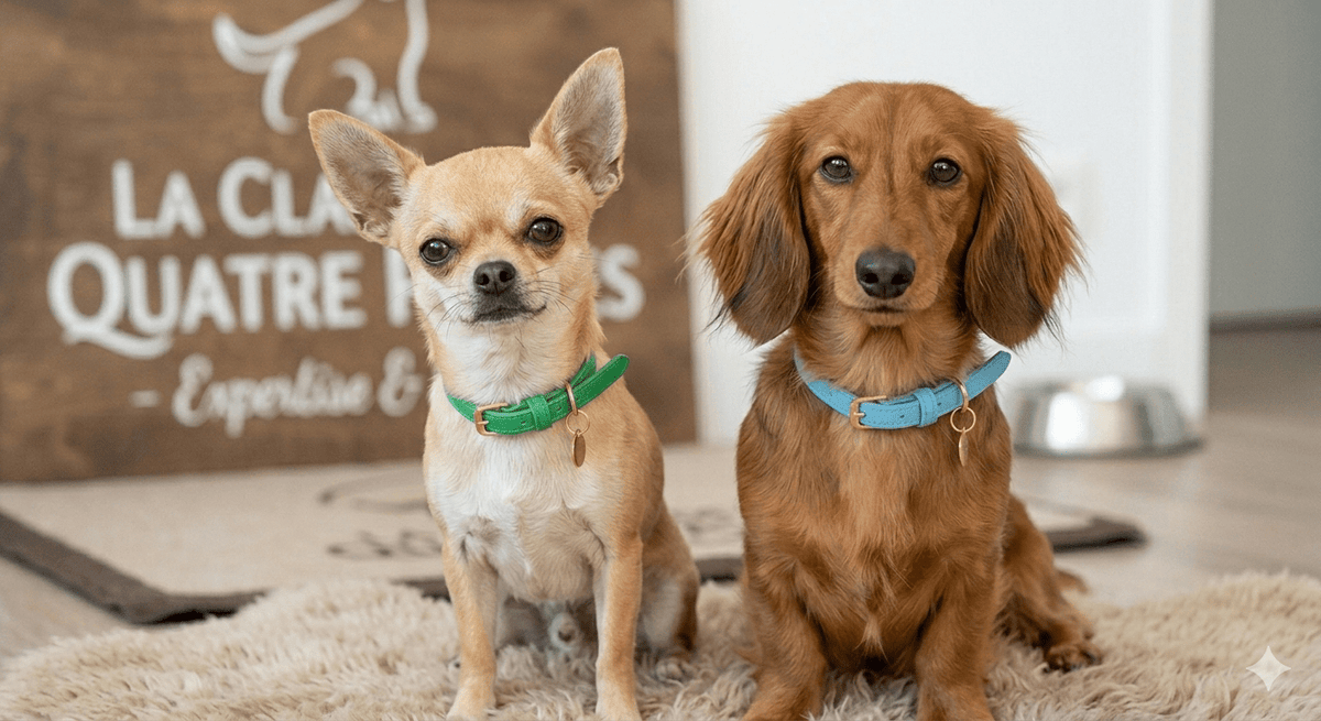 Collier Expert "Poids Plume" – Spécial Petites Races (Yorkshire, Chihuahua, Chiot) - Rose Rouge La classe des quatre pattes |