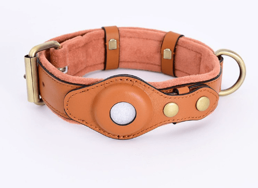Collier GPS pour chien en cuir: sécurité et élégance - Brun La classe des quatre pattes |