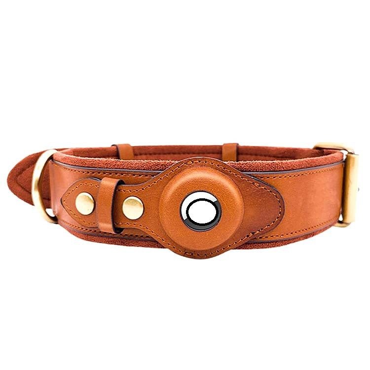 Collier GPS pour chien en cuir: sécurité et élégance - Orange La classe des quatre pattes |