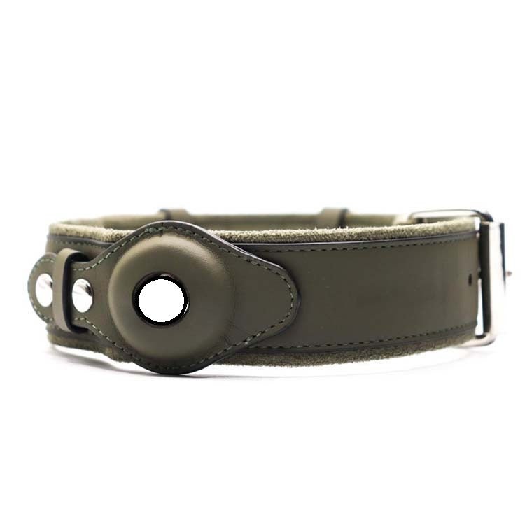 Collier GPS pour chien en cuir: sécurité et élégance - Vert La classe des quatre pattes |