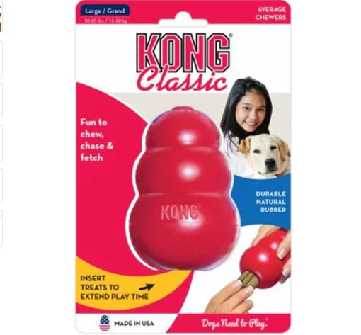 🐾 KONG Classique – Le Jouet d’Occupation Indispensable pour le Bien - être de votre Chien - Rouge La classe des quatre pattes |