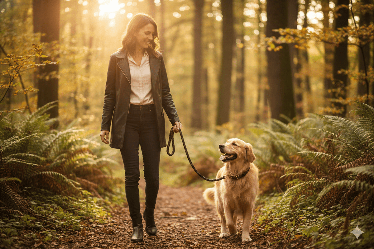 Laisse en cuir pour chien Premium - Résistante et élégante pour chiens moyens et grands - La classe des quatre pattes |