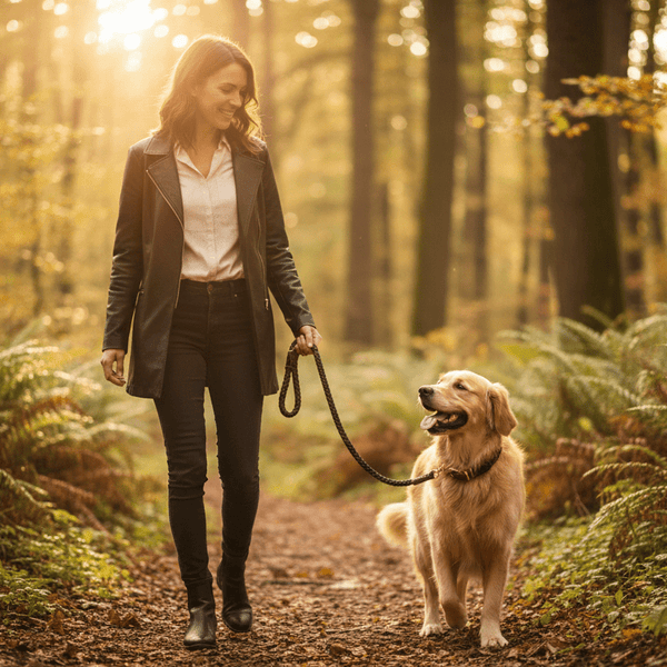 Laisse en cuir pour chien Premium - Résistante et élégante pour chiens moyens et grands - La classe des quatre pattes |