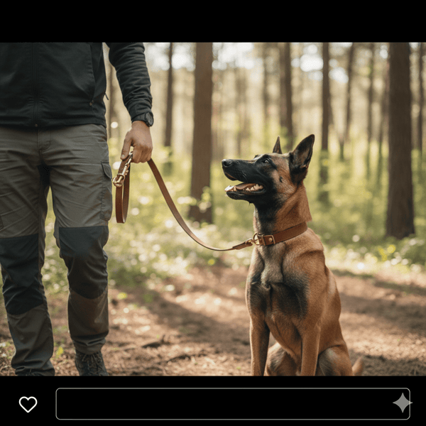 🐾 Laisse en cuir pour grand chien – Ultra résistante &amp; élégante - Brun / A La classe des quatre pattes |