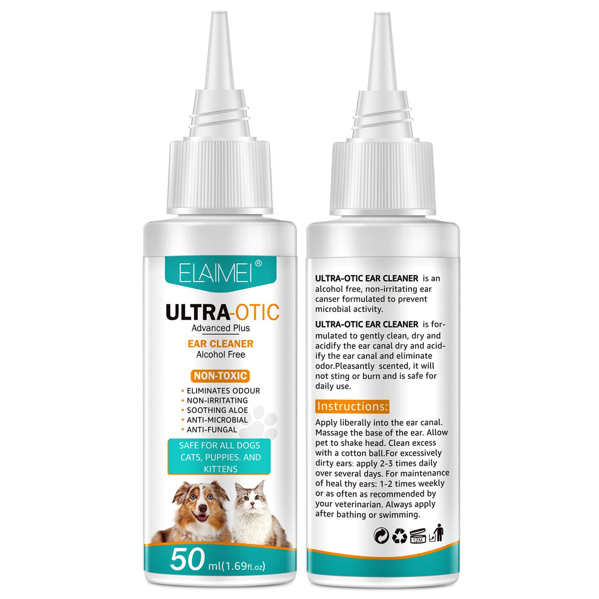 Nettoyant Auriculaire Expert "Ultra - Otic" – Hygiène & Soin Complet (Chiens et Chats) - Flacon 50ml La classe des quatre pattes |