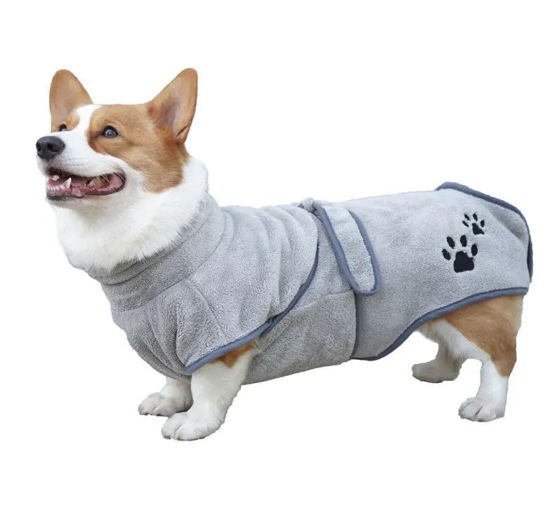 Peignoir de Séchage "Grand Confort" – Ultra - Absorbant & Douillet - gris La classe des quatre pattes | Peignoir pour animaux