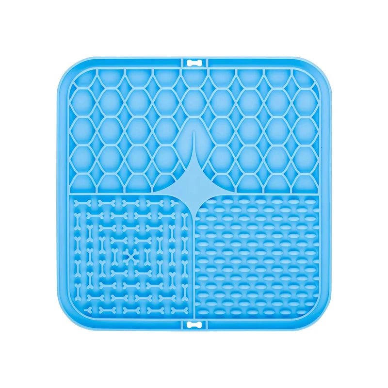 Pet Lick Silicone Mat Pet Slow Food Plate Dog Bathing Distraction Silicone Dog Sucker Food Training Dog Feeder Supplies for Dogs - Blue La classe des quatre pattes |