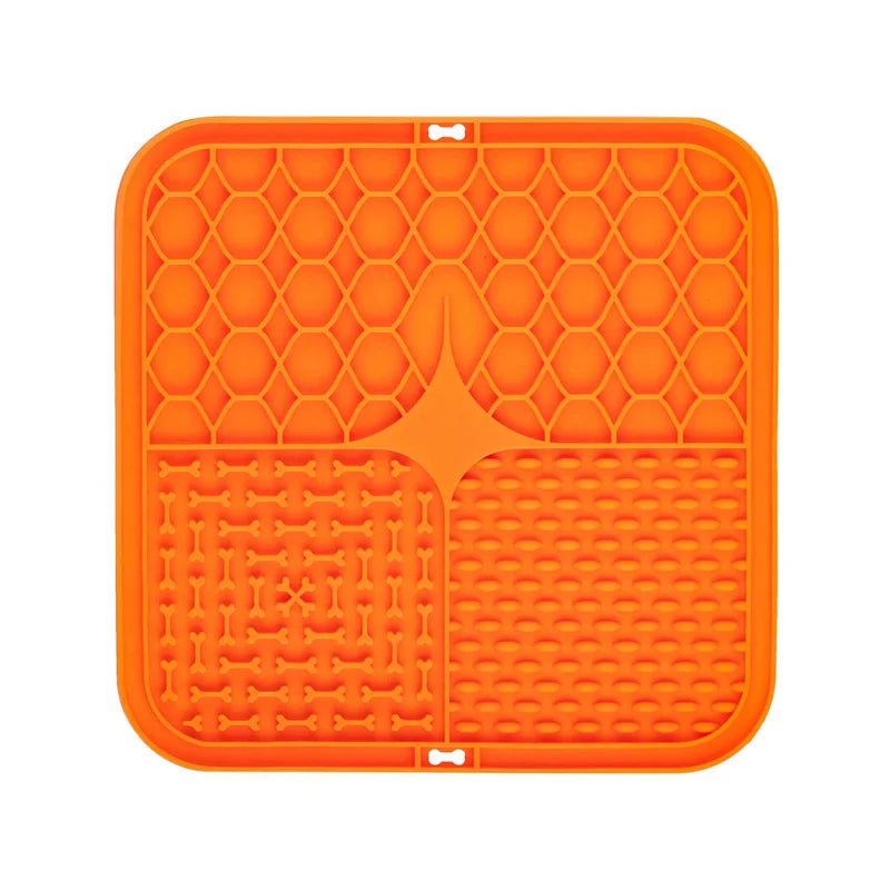Pet Lick Silicone Mat Pet Slow Food Plate Dog Bathing Distraction Silicone Dog Sucker Food Training Dog Feeder Supplies for Dogs - Orange La classe des quatre pattes |