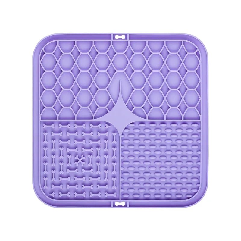 Pet Lick Silicone Mat Pet Slow Food Plate Dog Bathing Distraction Silicone Dog Sucker Food Training Dog Feeder Supplies for Dogs - Purple La classe des quatre pattes |