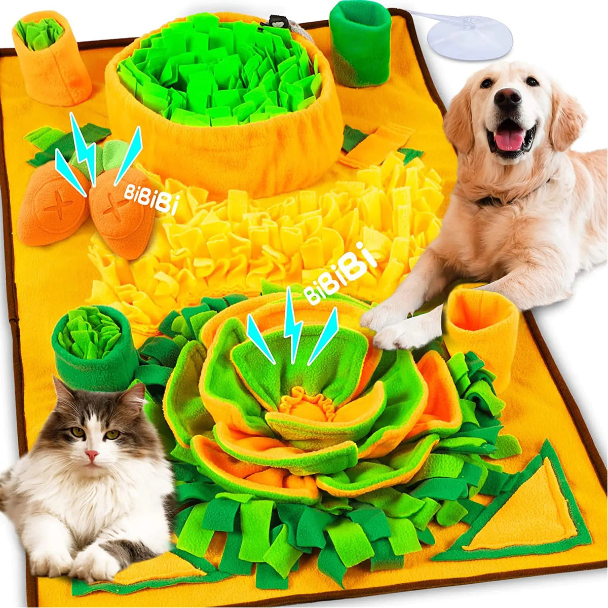 Tapis de Fouille Maxi - Stimulation XL - Vert / 60*80 La classe des quatre pattes | Jouet d'occupation et d'éveil